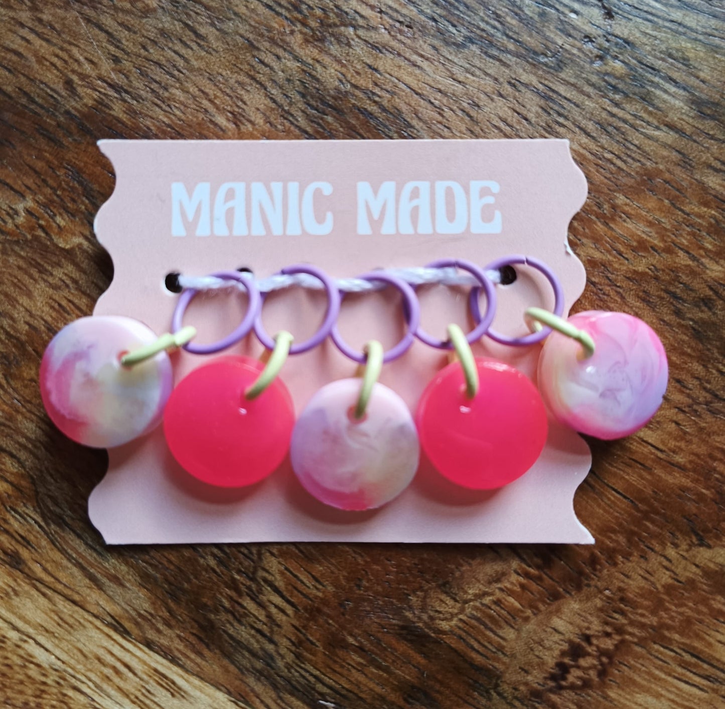 Manic Made Stitch Markers - Set of 5