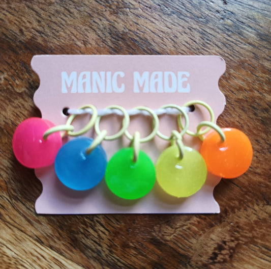 Manic Made Stitch Markers - Set of 5