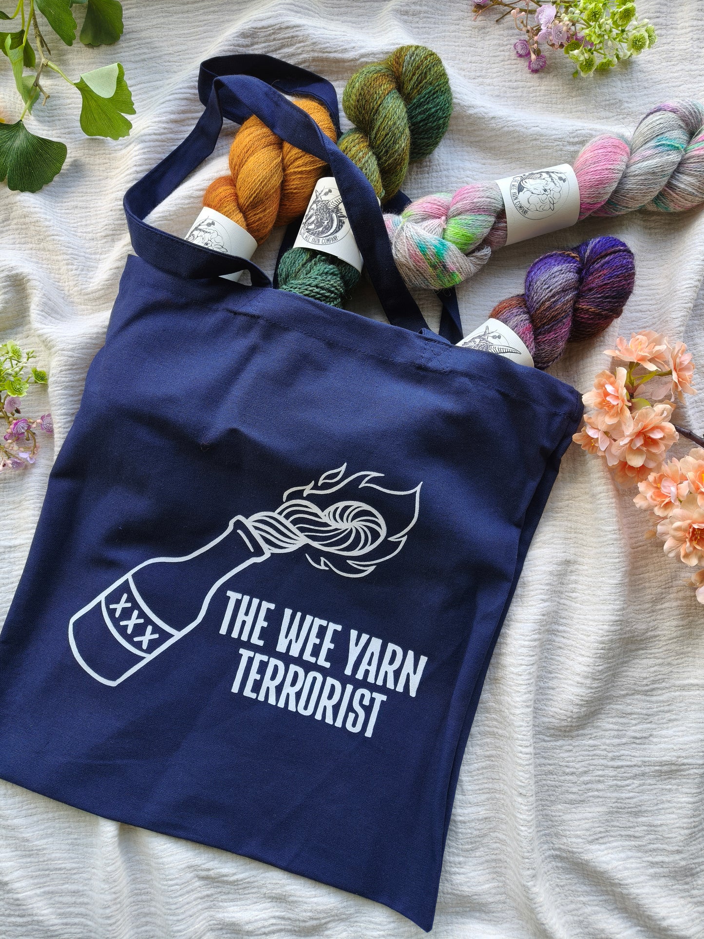The Wee Yarn Terrorist Canvas Tote
