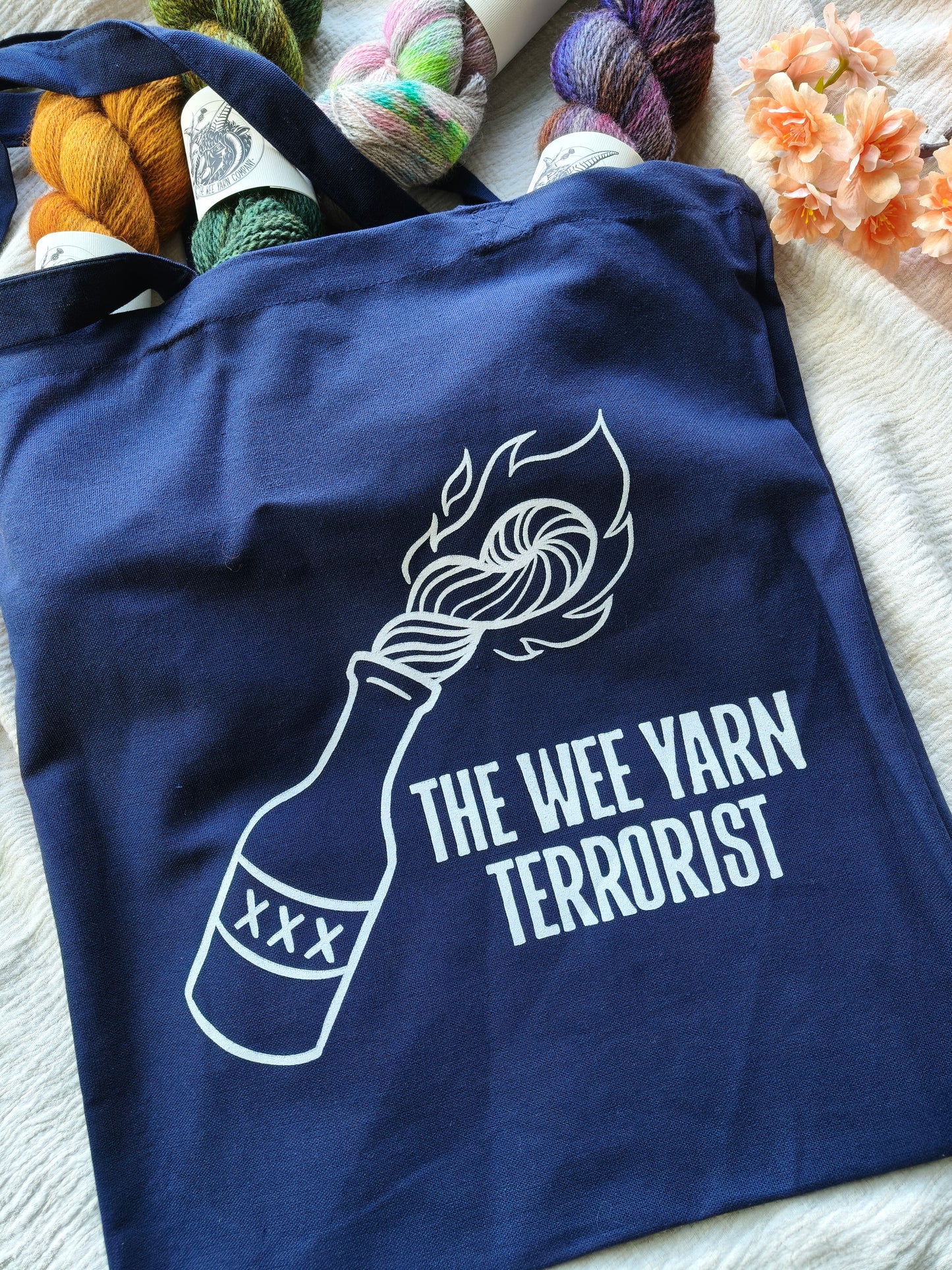 The Wee Yarn Terrorist Canvas Tote