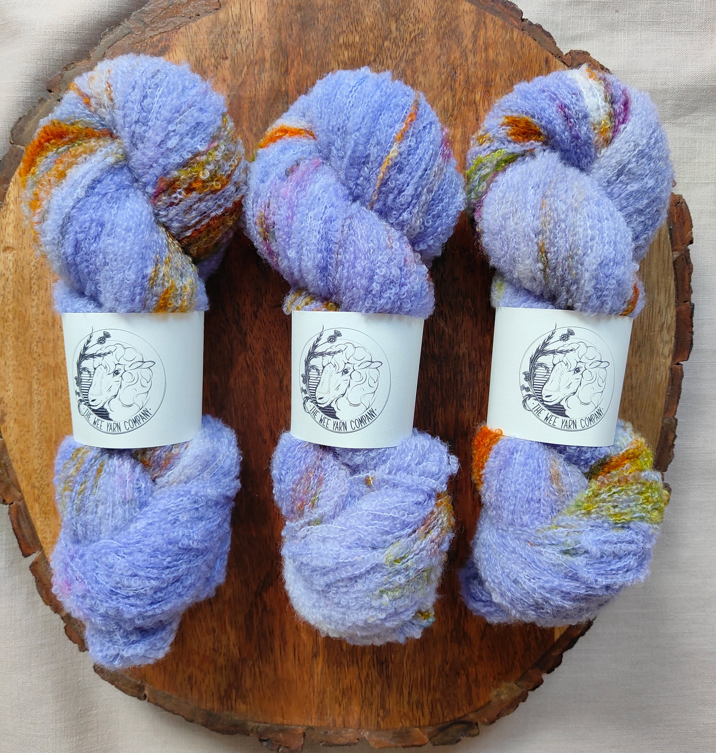 Hand-Painted Periwinkles - Hyacinth Bouclé