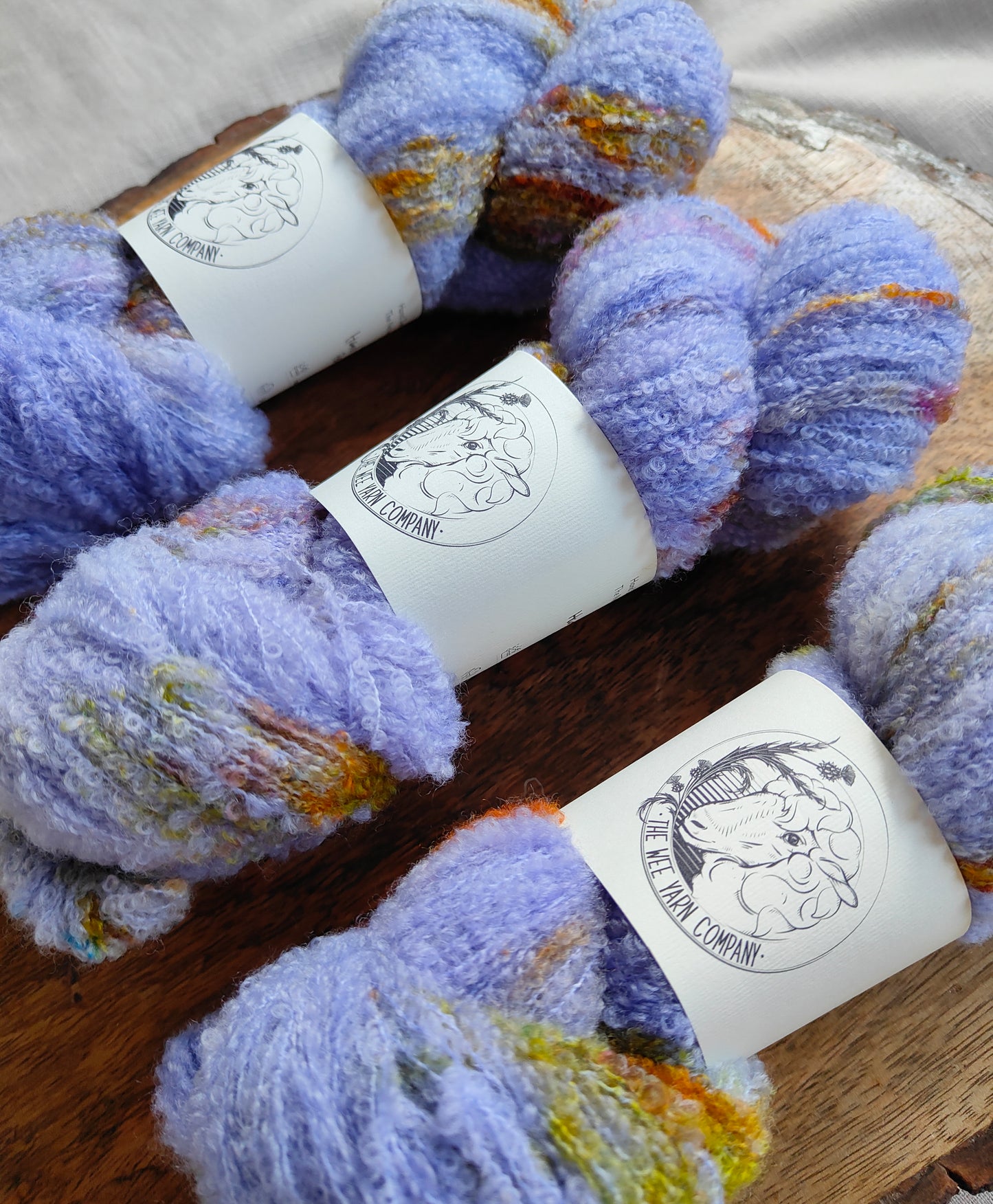 Hand-Painted Periwinkles - Hyacinth Bouclé